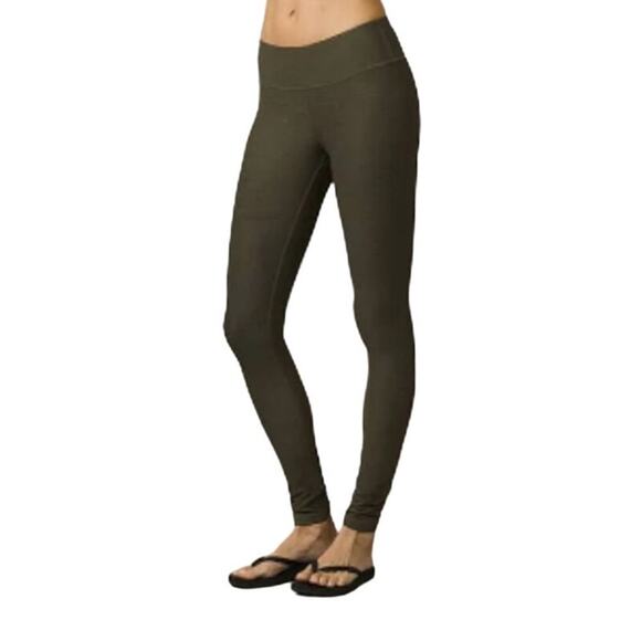 PRANA‎ Misty Jacquard Ruched Yoga Cargo Green Ankle Length Leggings Sz Small - Picture 2 of 7